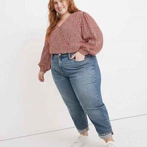 NWT MADEWELL The Plus High-Rise Slim Boyjean in Neal Wash: TENCEL Denim Size 32P